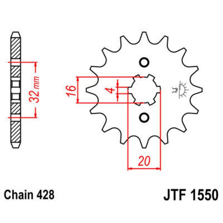Framdrev Stål JT 13 kugg / 428 – bild 2