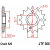 Framdrev Stål JT 14 kugg - Stål - Fram (520 kedja) – miniatyr 3