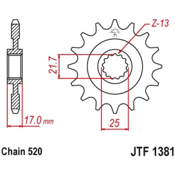 Framdrev Stål JT 15 Kugg 520 – bild 4