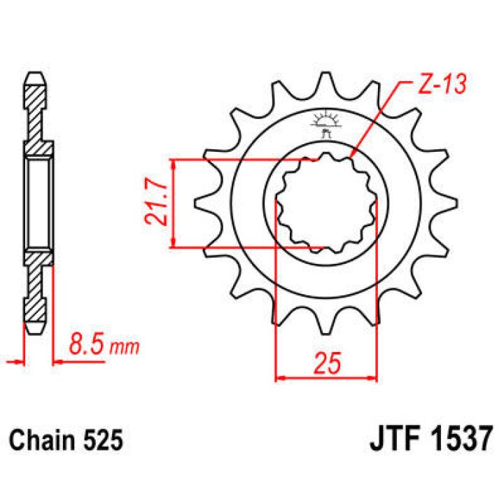 Framdrev Stål JT 15 Kugg / 520 – bild 2