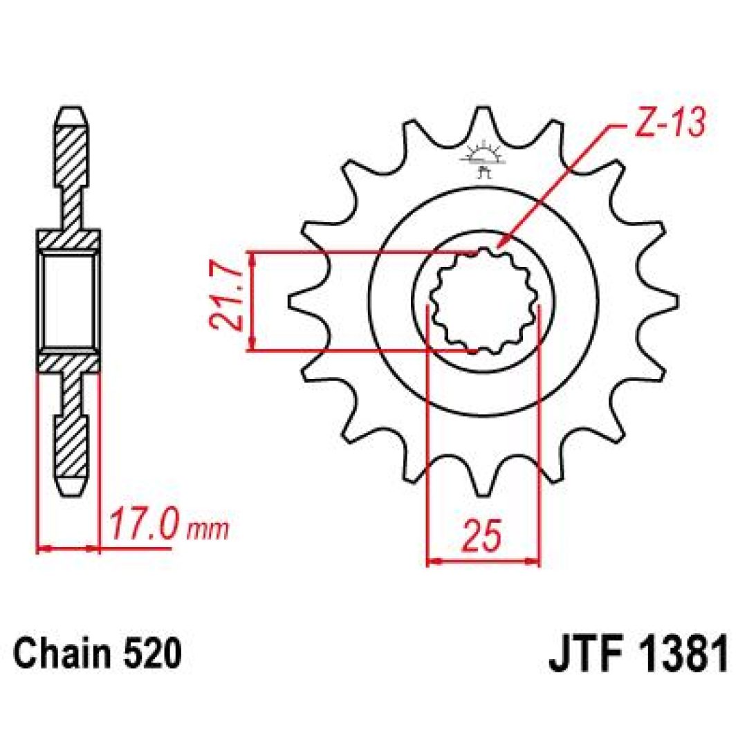 Framdrev Stål JT 15 Kugg 520 – bild 2