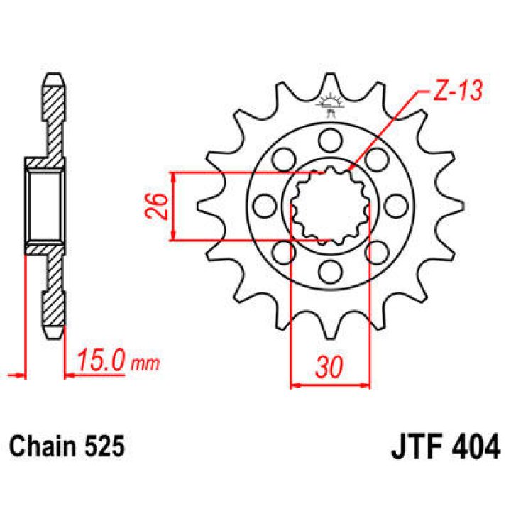 Framdrev Stål JT 15 Kugg / 525 – bild 2