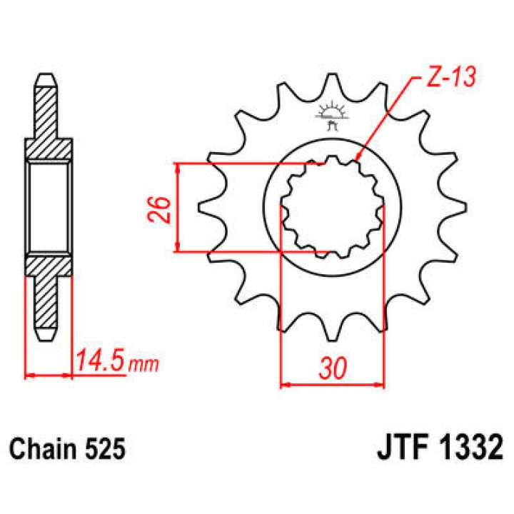 Framdrev Stål JT 15 Kugg 525 RB – bild 2