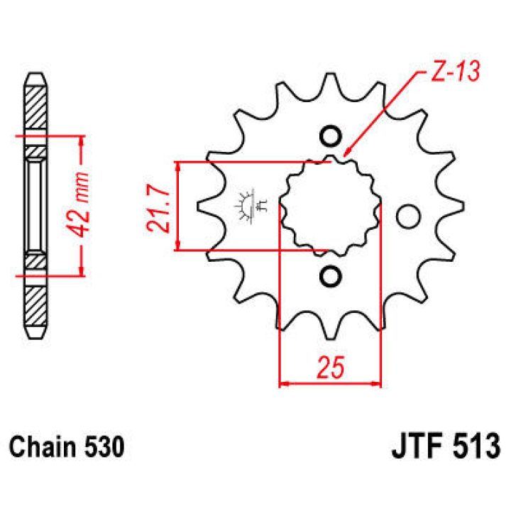 Framdrev Stål JT 15 Kugg / 530 RB – bild 2