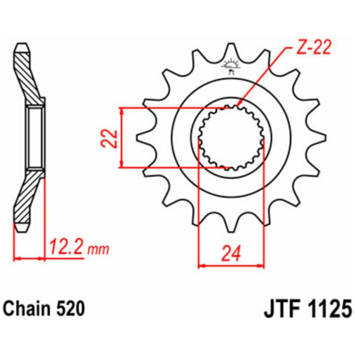 Framdrev Stål JT 16 Kugg 520 – bild 3