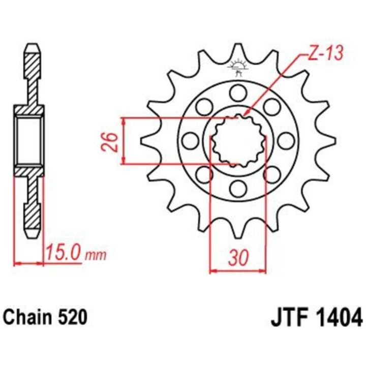 Framdrev Stål JT 16 Kugg / 520 – bild 3