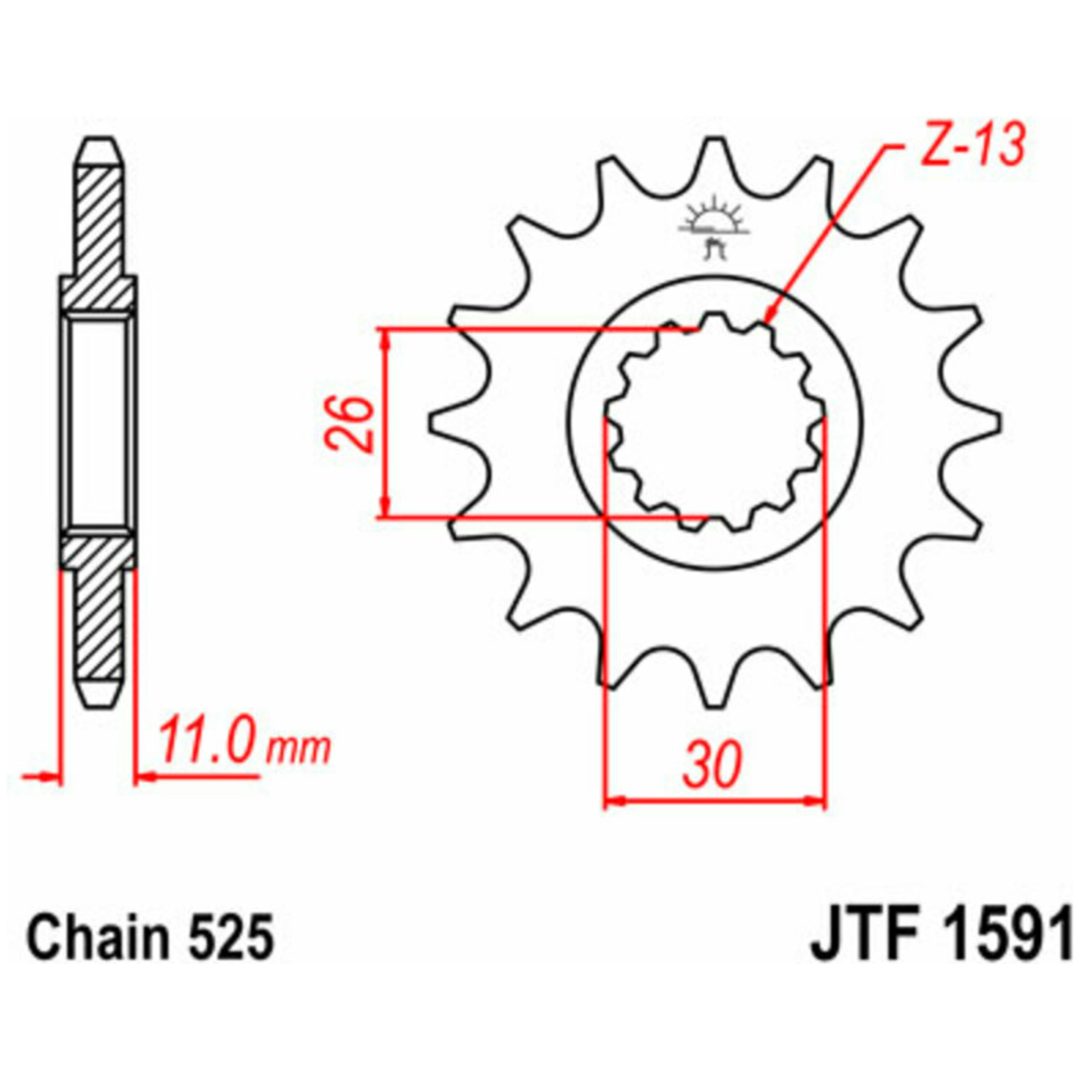 Framdrev Stål JT 16 Kugg 525 – bild 3