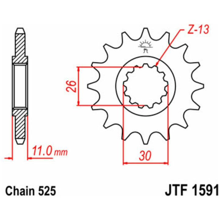 Framdrev Stål JT 16 Kugg 525 – bild 3