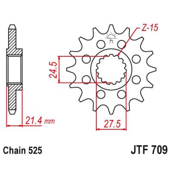 Framdrev Stål JT 16 kugg / 525 – bild 2