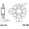 Framdrev Stål JT 20 kugg - Stål - Fram (520 kedja) – miniatyr 3