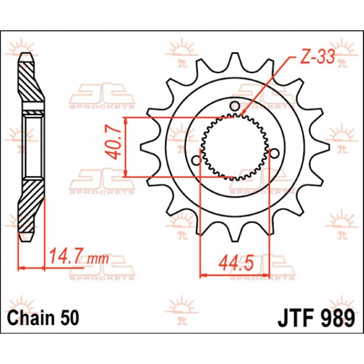 Framdrev Stål JT 21 Kugg 530 – bild 2