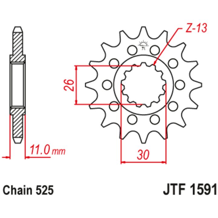 Framdrev Stål Ljudlöst 1591 JT SPROCKETS – bild 2