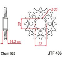 Framdrev Stål Ljudlöst 406 JT SPROCKETS