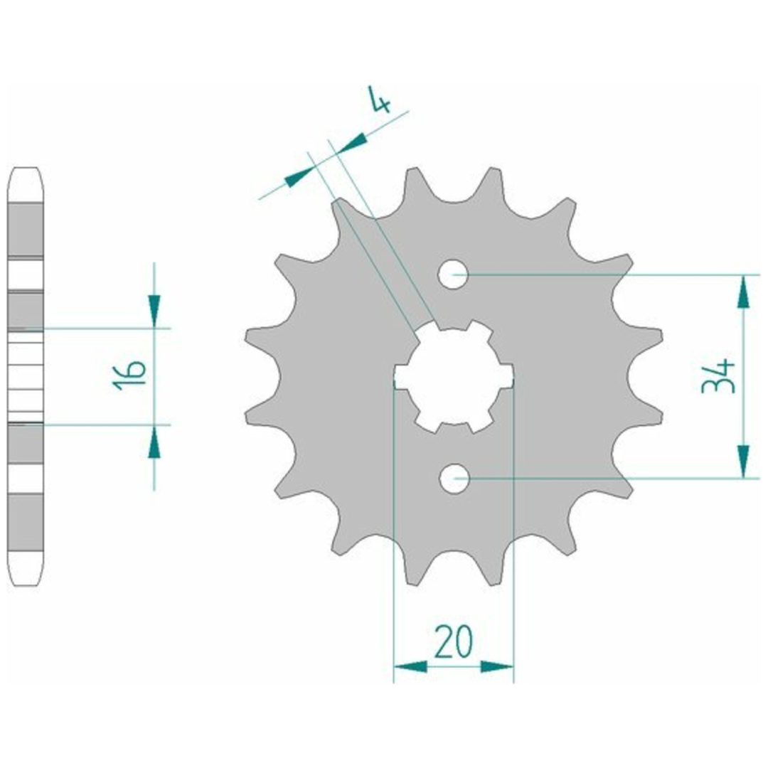 Framdrev Stål Standard Afam 428 / 14 kuggars
