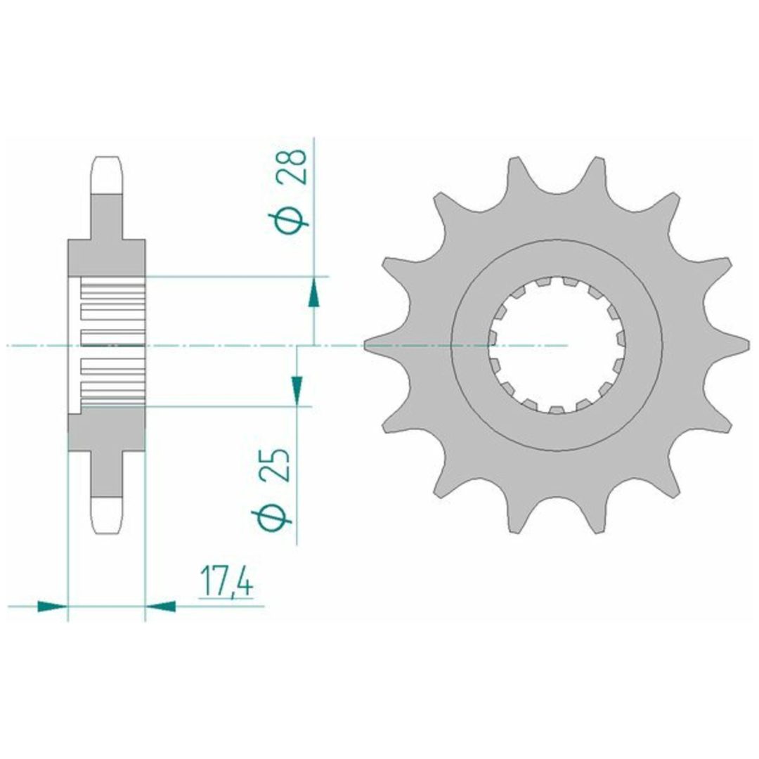 Framdrev Stål Standard Afam 525