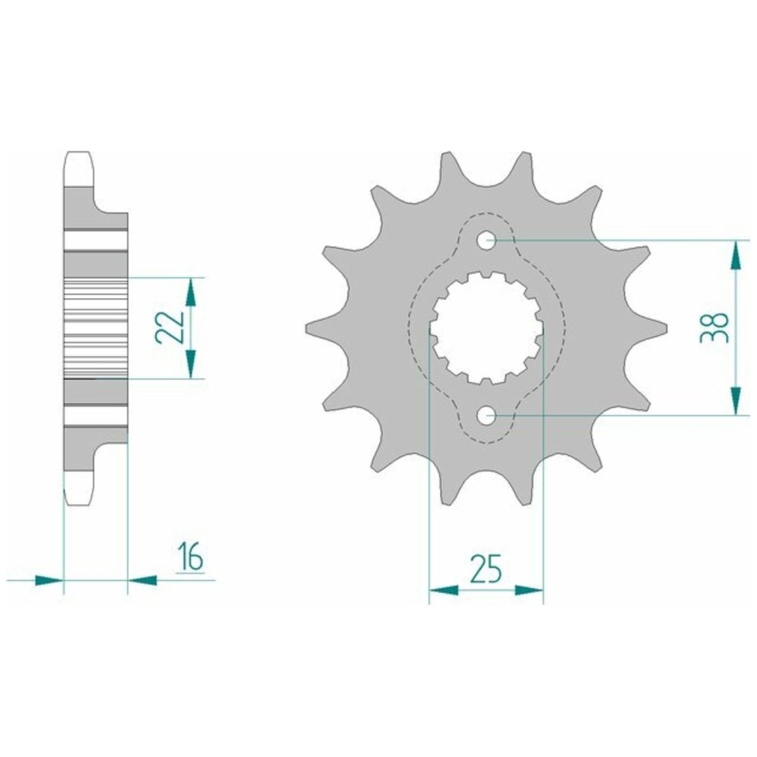 Framdrev Stål Standard Afam 525