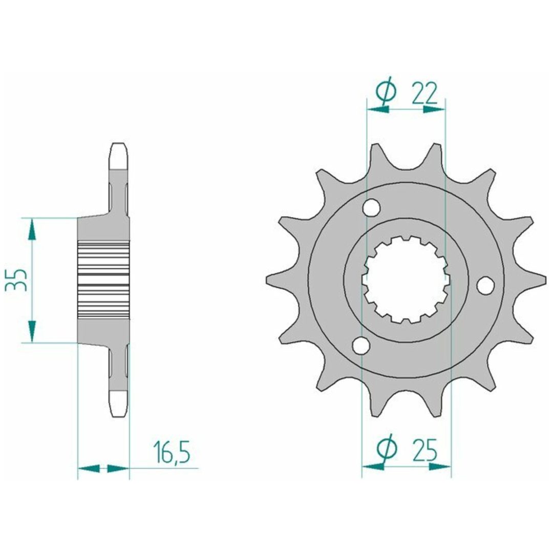 Framdrev Stål Standard Afam 525