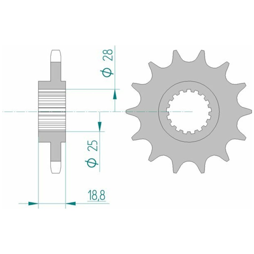 Framdrev Stål Standard Afam 525