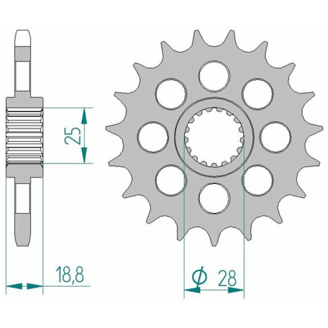 Framdrev Stål Standard Afam 525
