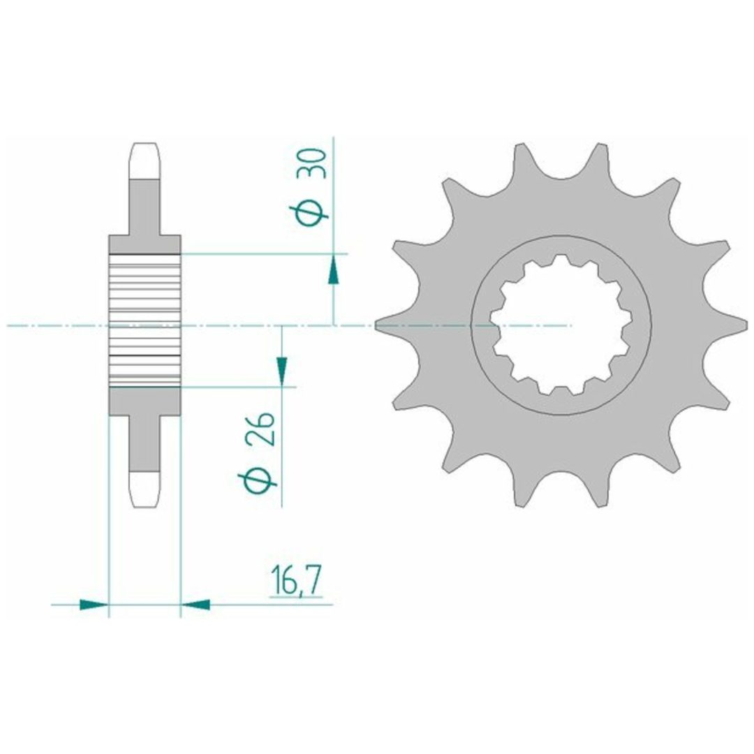 Framdrev Stål Standard Afam 525