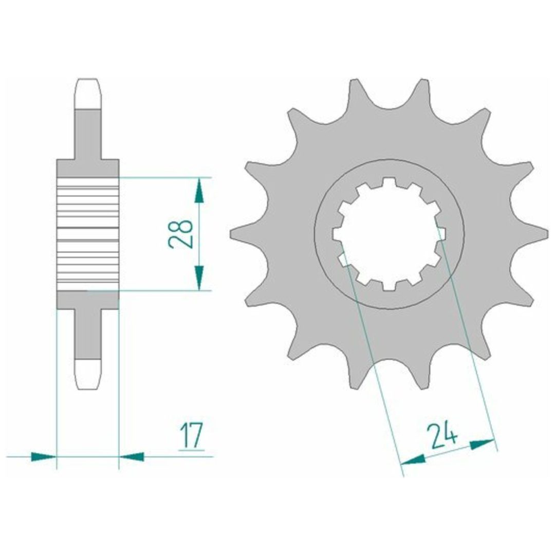 Framdrev Stål Standard Afam 525