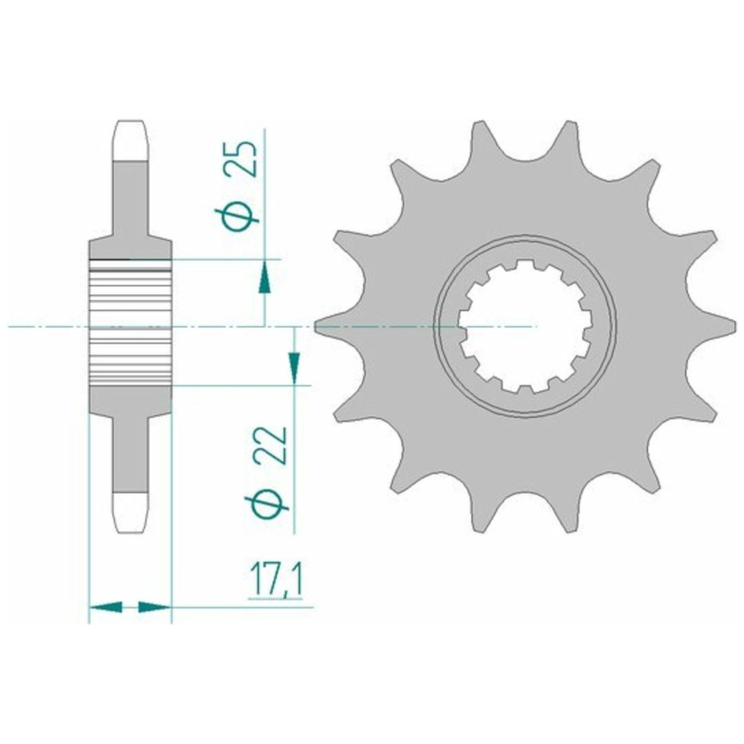 Framdrev Stål Standard Afam 525