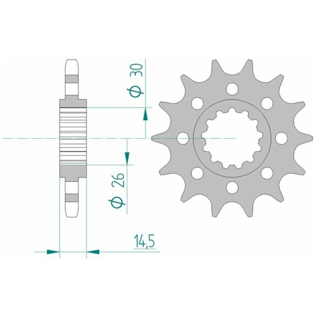 Framdrev Stål Standard Afam 525