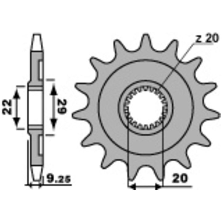 Framdrev Stål Standard PBR Kugg: 12 – bild 2