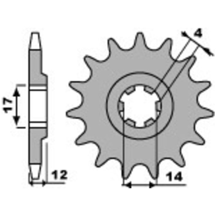 Framdrev Stål Standard PBR Kugg: 14 – bild 2