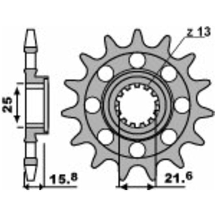 Framdrev Stål Standard PBR Kugg: 14 – bild 2