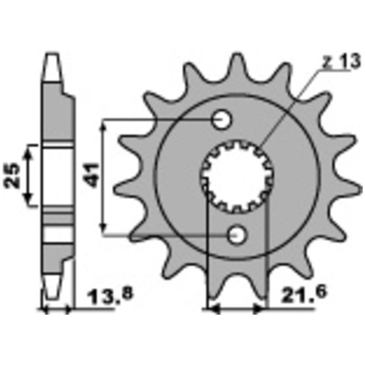 Framdrev Stål Standard PBR Kugg: 15 – bild 2