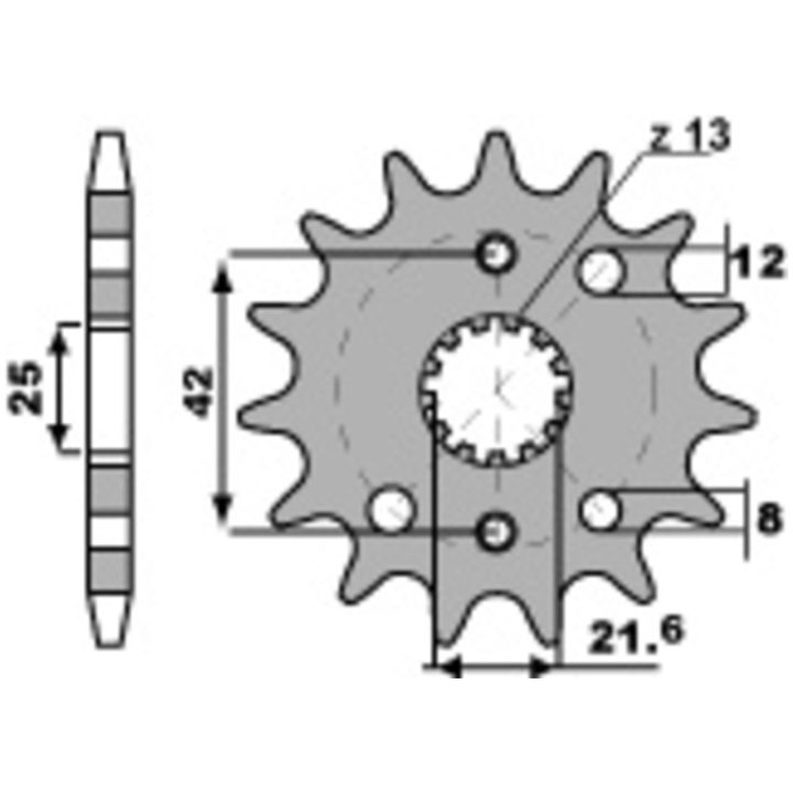 Framdrev Stål Standard PBR Kugg: 15 – bild 2