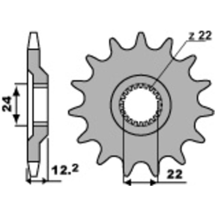Framdrev Stål Standard PBR Kugg: 15 – bild 2