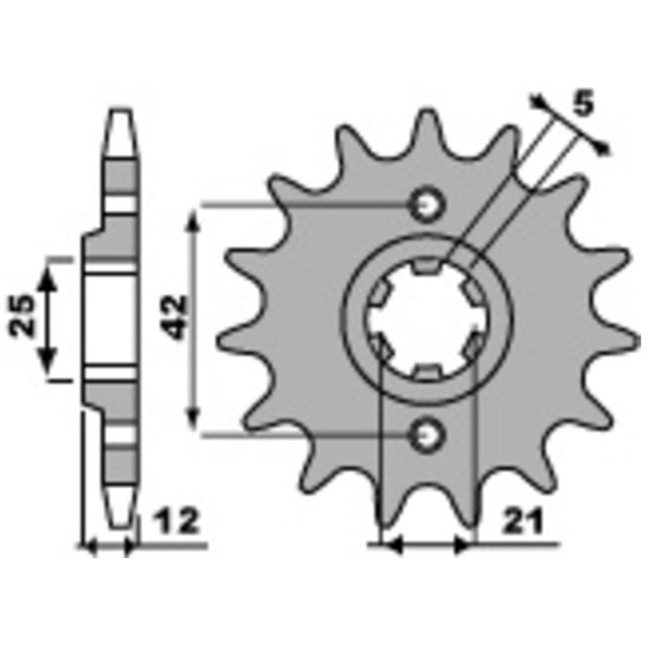 Framdrev Stål Standard PBR Kugg: 16 – bild 2