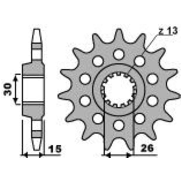 Framdrev Stål Standard PBR Kugg: 16 – bild 2