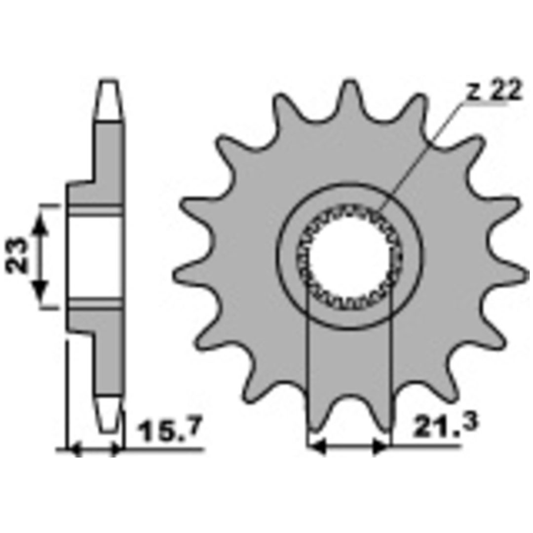 Framdrev Stål Standard PBR Kugg: 16