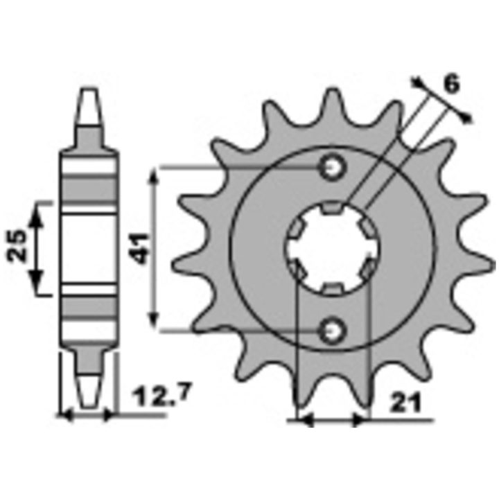 Framdrev Stål Standard PBR Kugg: 18 – bild 2