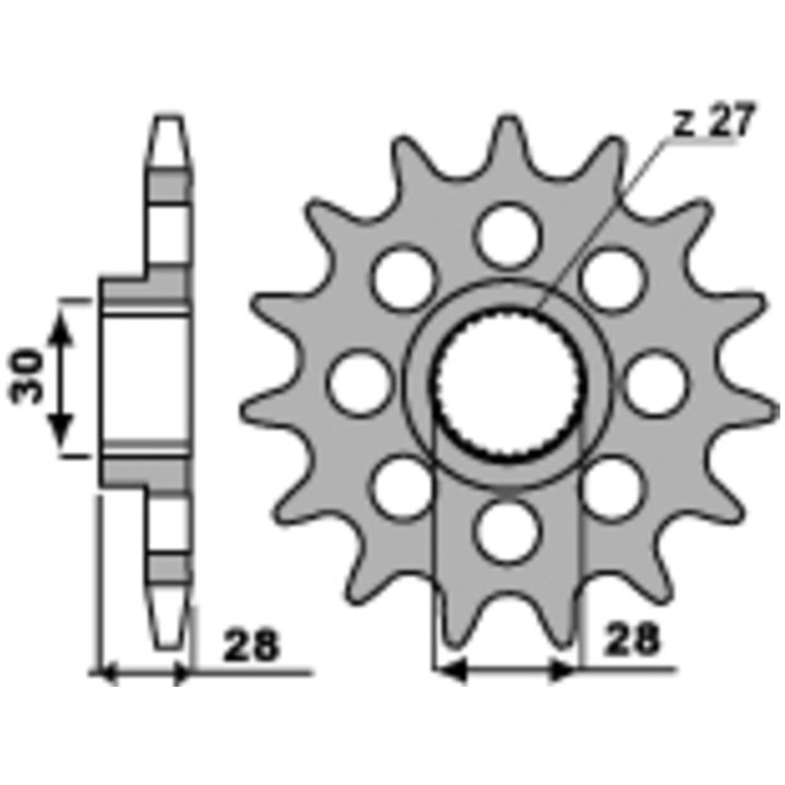 Framdrev Stål Standard PBR Kugg: 18 – bild 3
