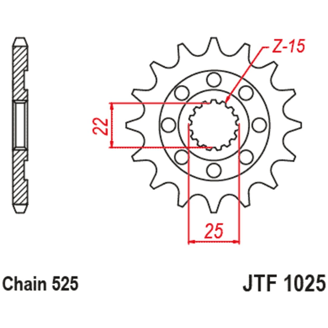 Framdrev Standard 1025 525 JT SPROCKETS