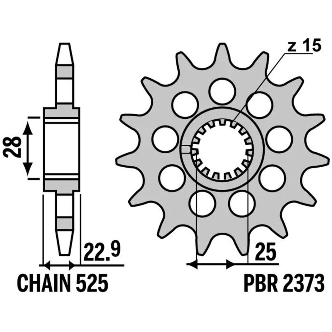 Framdrev Standard Stål PBR