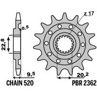 Framdrev Standard Stål PBR