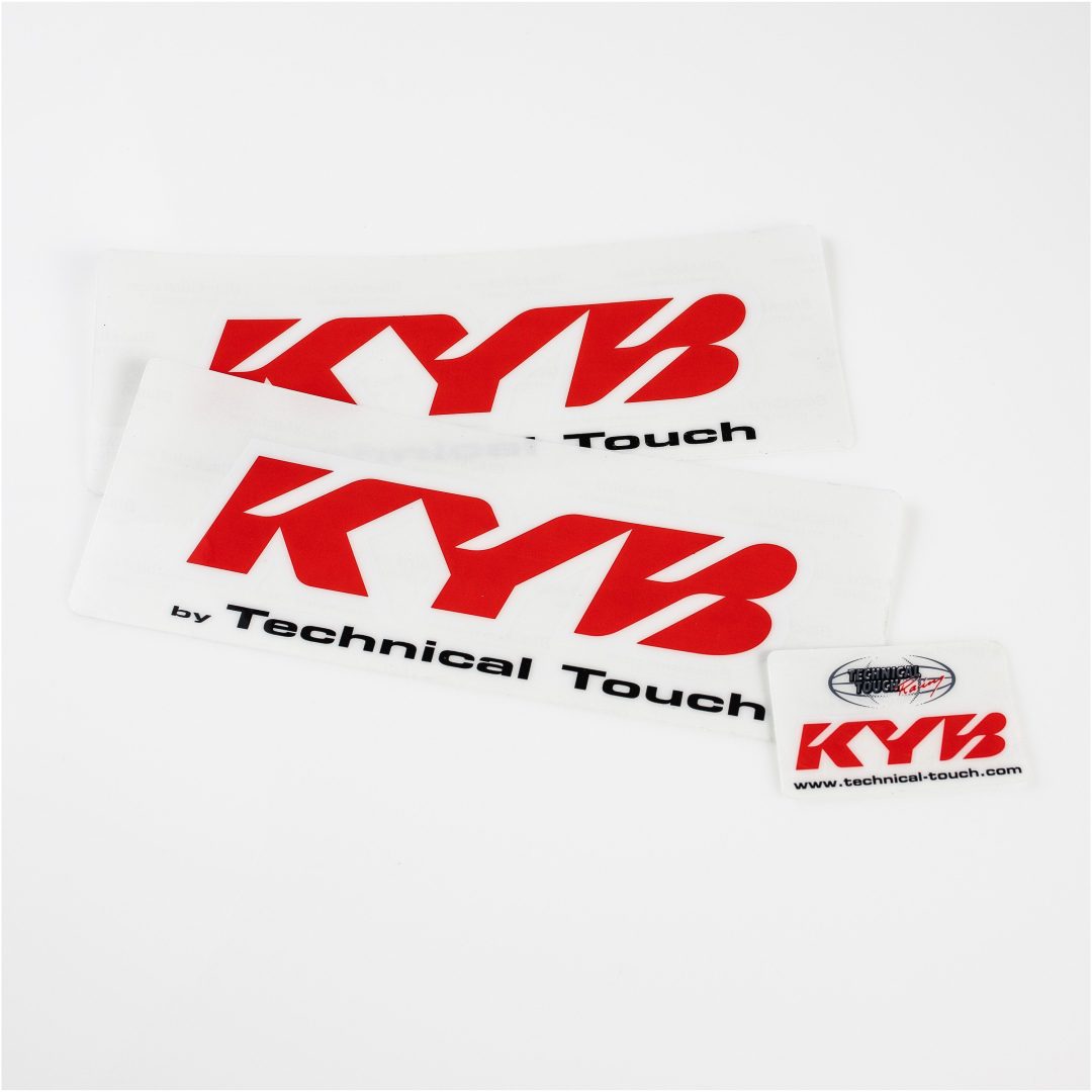 Framgaffeldekaler Röd/vit KYB