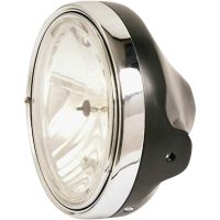 Framlampa 18 Cm (7") Kawasaki-stil Svart/Klar/Krom PARTS EUROPE
