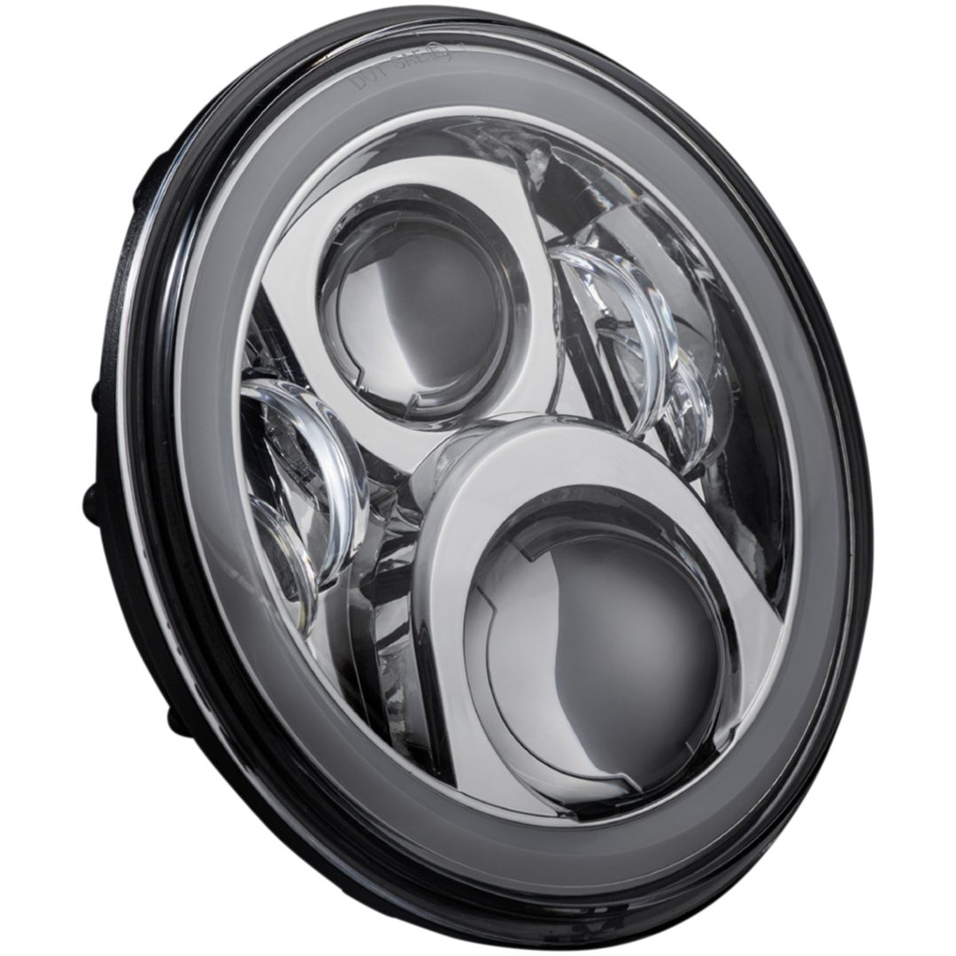 Framlampa 7" Halo Krom CUSTOM DYNAMICS Strålkastare