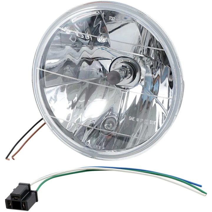 Framlampa 7" Klar/Krom Med Körningljus DRAG SPECIALTIES 7"H/LIGHT WITH PARK LIGHT – bild 2