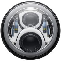 Framlampa 7" Led Halo Krom CUSTOM DYNAMICS