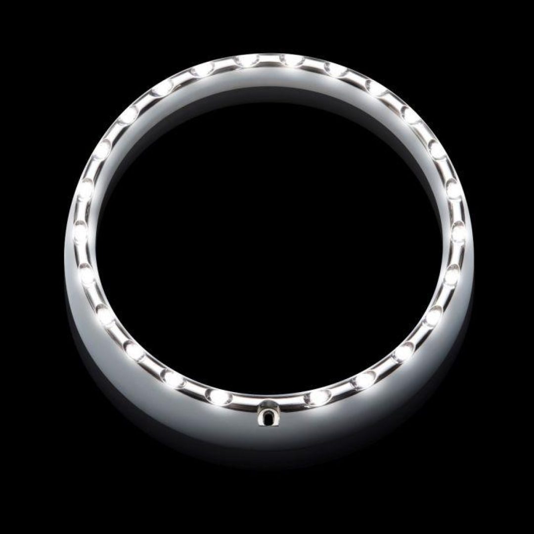 Framlampa 7" Led Halo Krom Trimring CUSTOM DYNAMICS Trimring