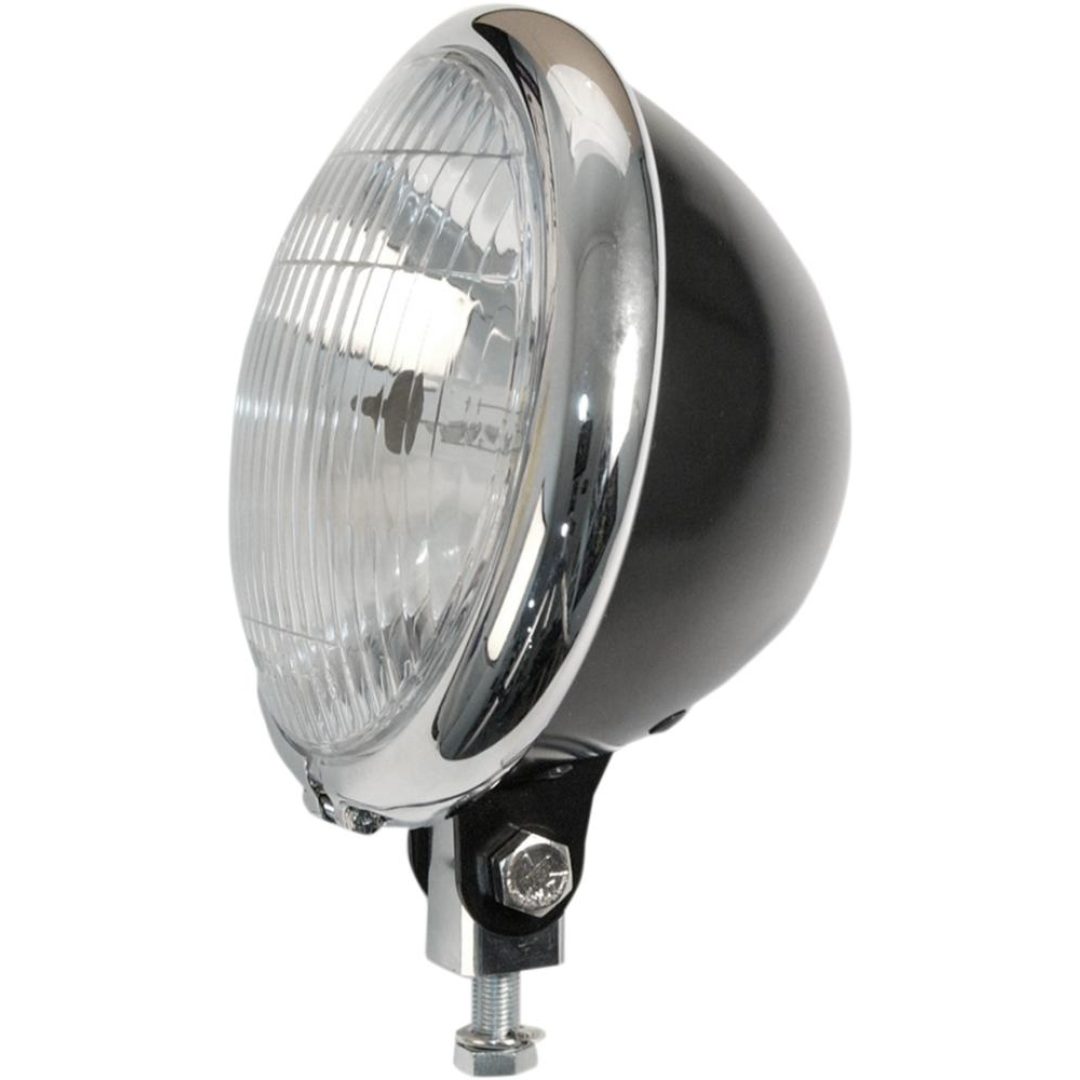 Framlampa Bates-style 5-3/4" Klar/Svart/Krom EMGO Strålkastarsats