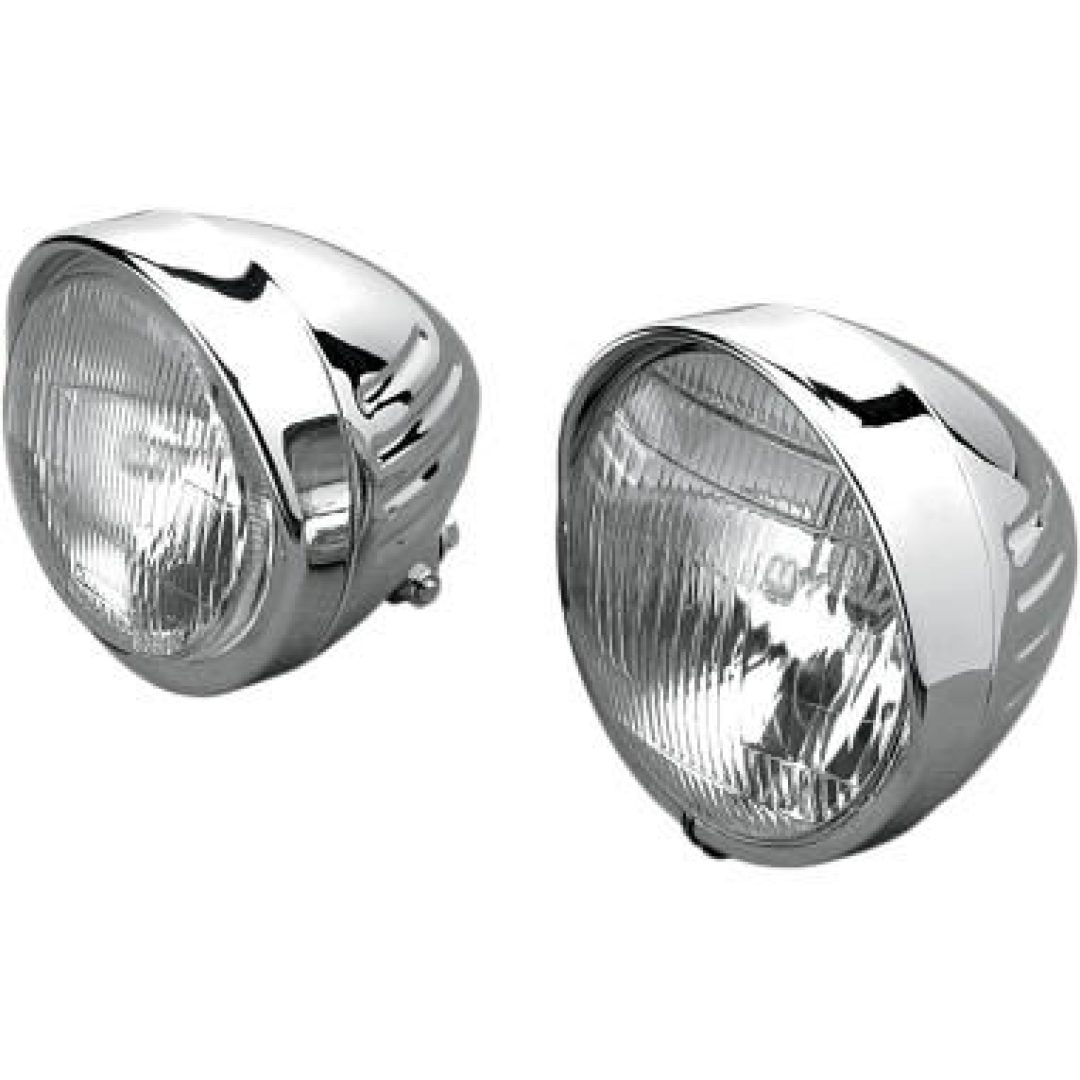 Framlampa Custom 14,5 Cm (5-3/4") Springer-style Klar/Krom DRAG SPECIALTIES Strålkastarsats