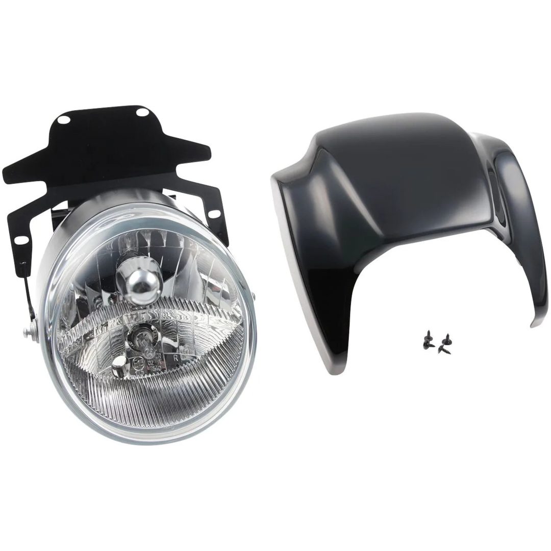 Framlampa Night Rod Style Svart CULT WERK Strålkastarsats